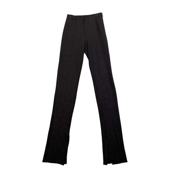Anine Bing Max Trousers Split Hem High Rise Black Size 34 - Picture 2 of 14